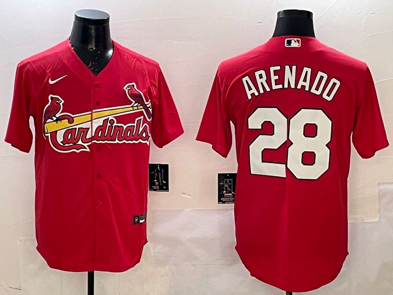 Men St.Louis Cardinals #28 Arenado Red Game 2025 Nike MLB Jersey style 1->st.louis cardinals->MLB Jersey